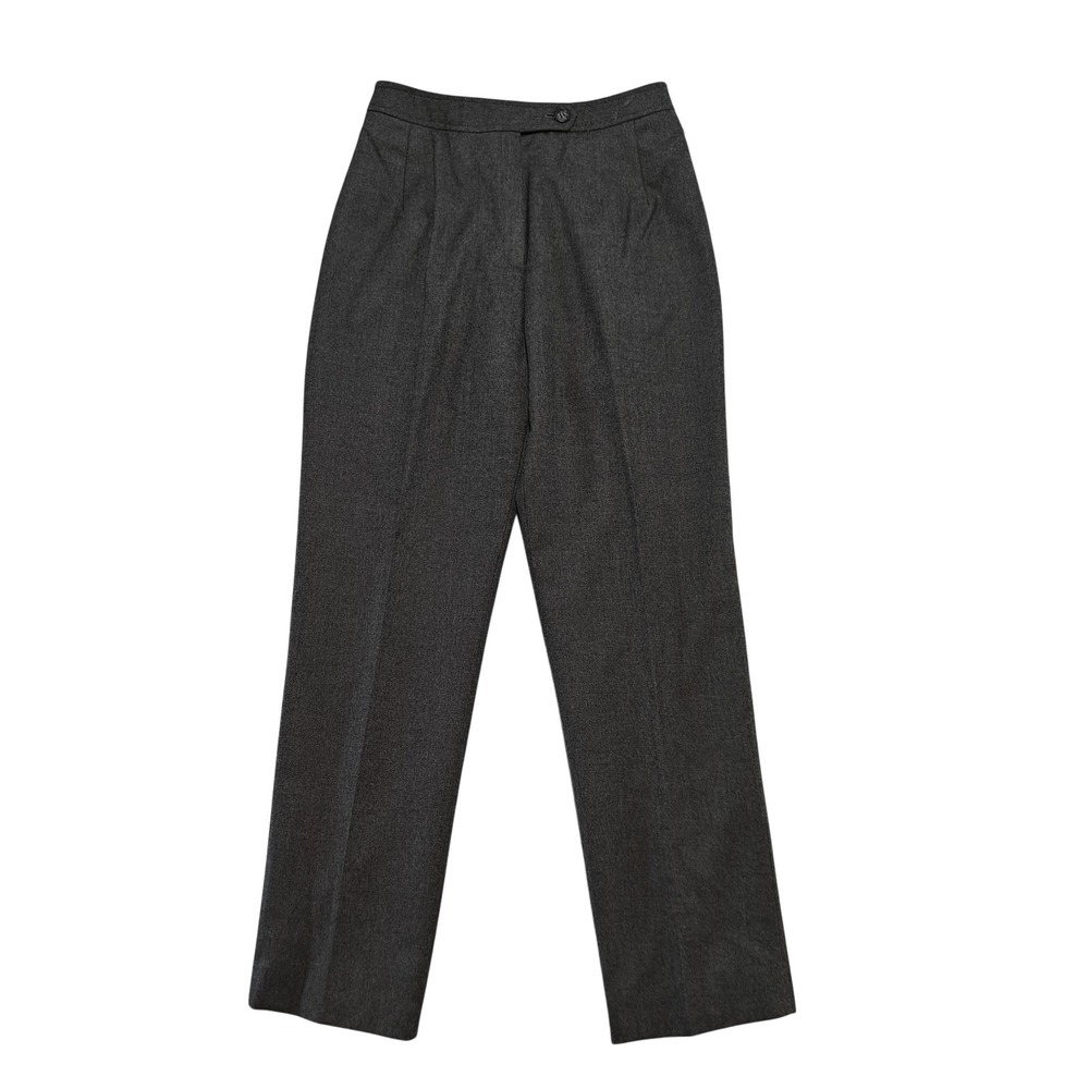 Evan-Picone Petites Charcoal Gray 100% Worsted Wool Trousers High Rise Pants 12P